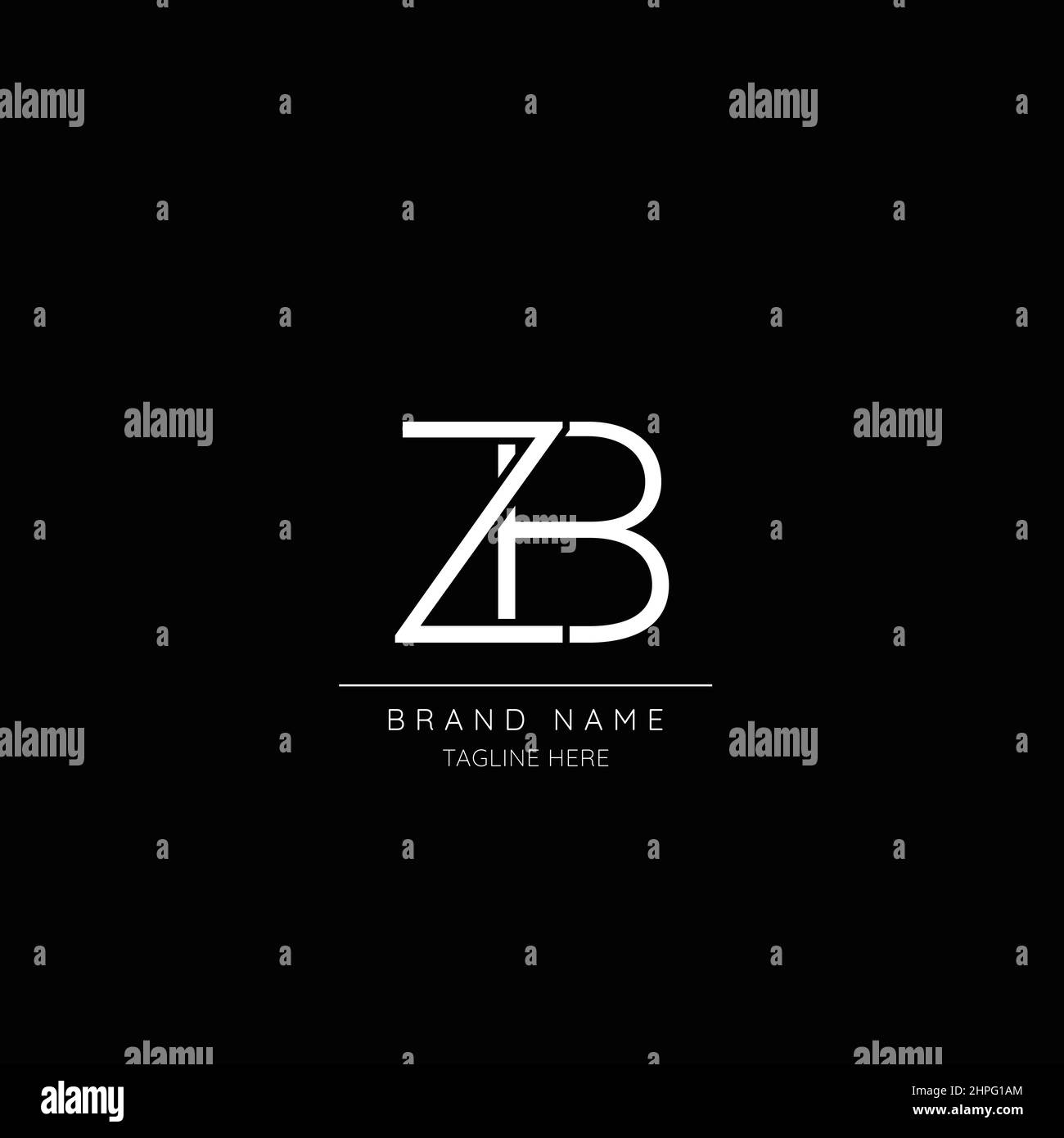 Alfabeto ZB lettera iniziale icona logo Illustrazione Vettoriale