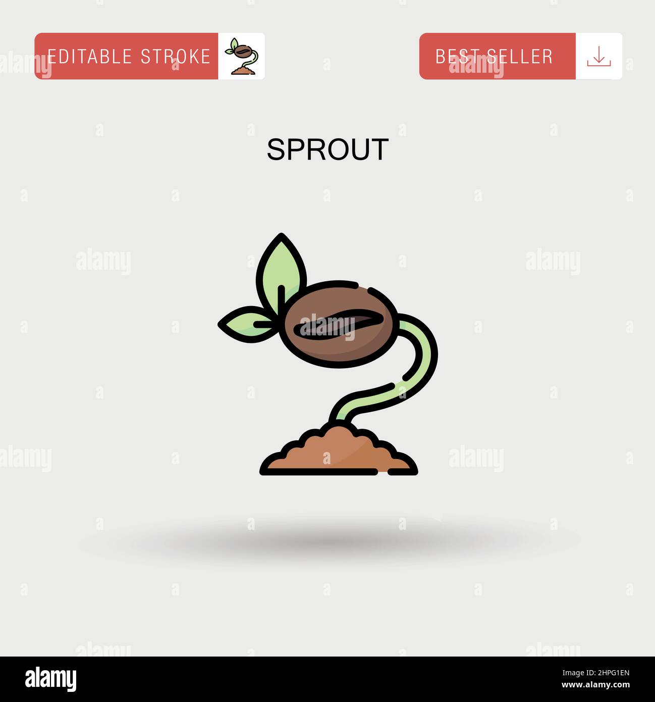 Icona vettore semplice Sprout. Illustrazione Vettoriale