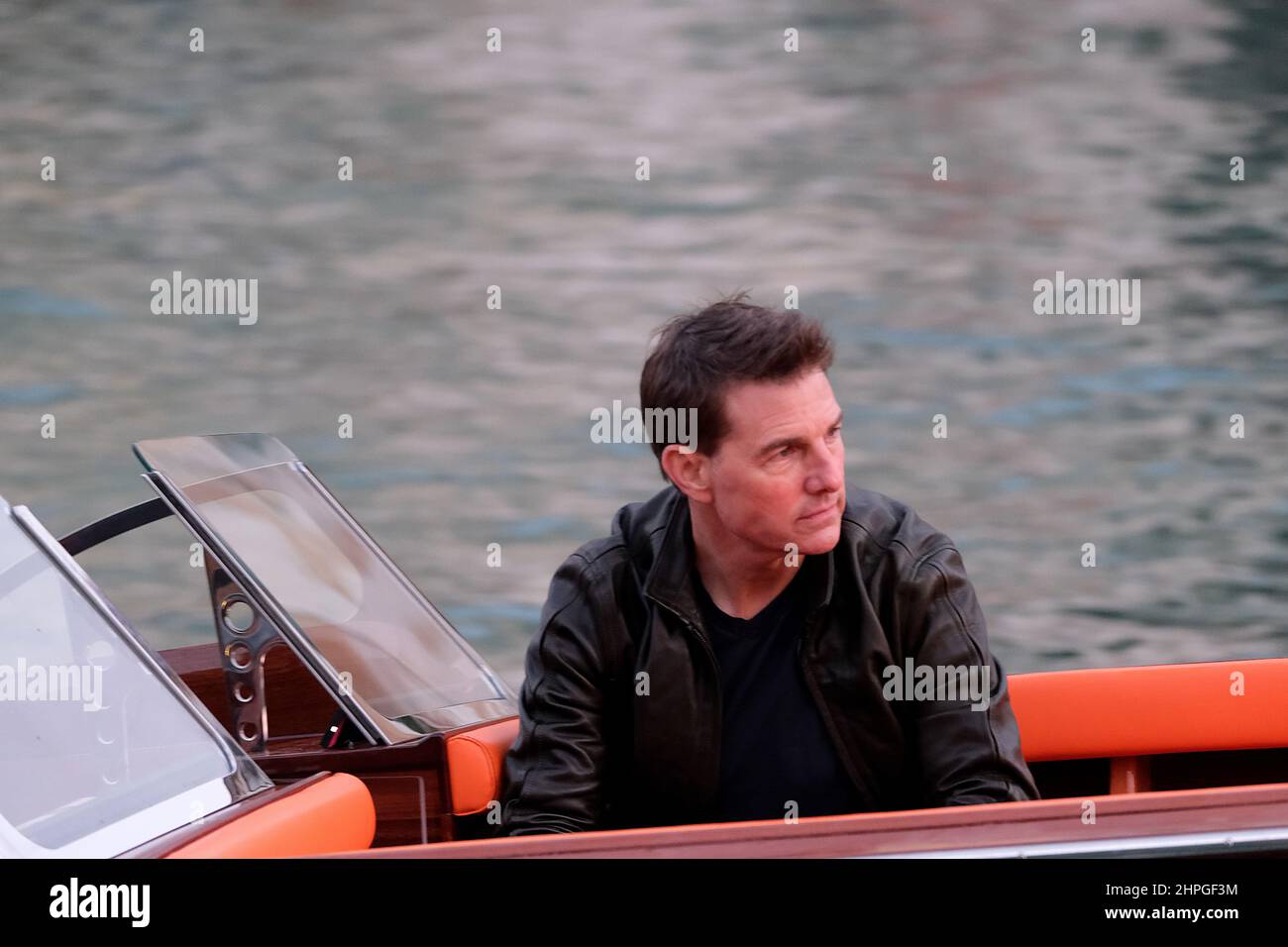 Tom Cruise durante le riprese della missione impossibile 7 a venezia Foto Stock