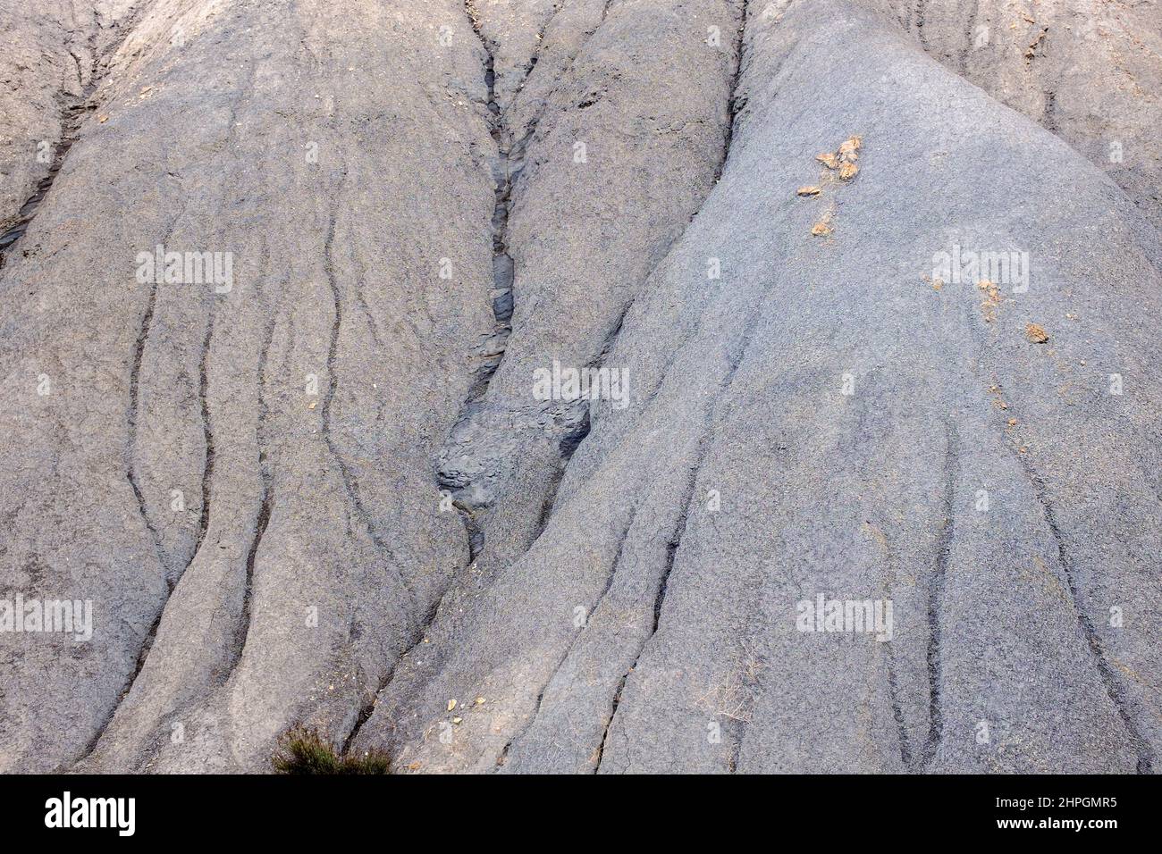 Formazioni rocciose a Barranco del Cautivo, Tabernas Desert, Almería, Andalusia, Spagna Foto Stock