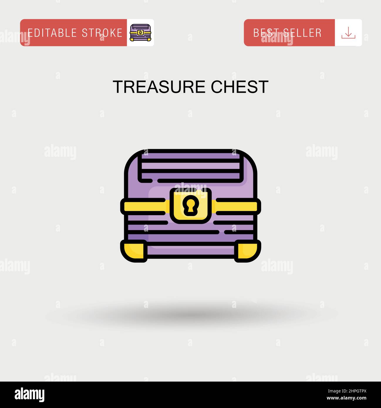 Tesoro Chest semplice icona vettoriale. Illustrazione Vettoriale