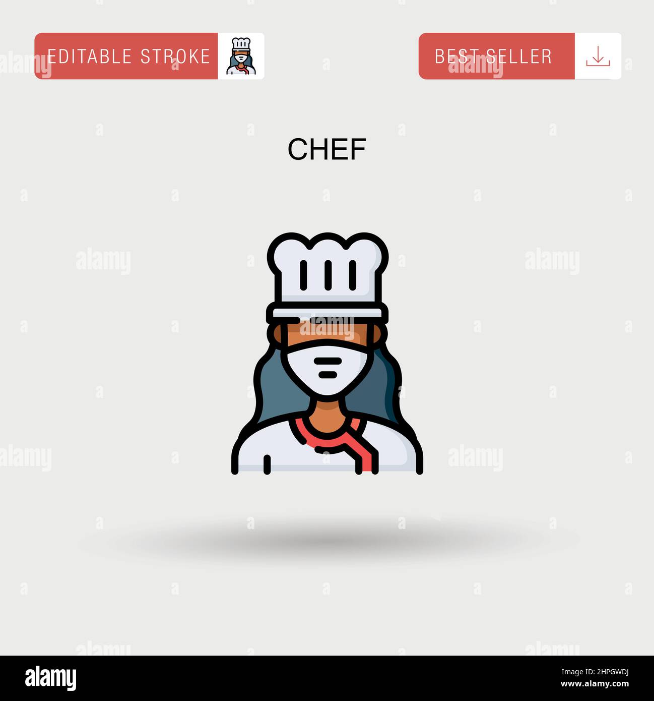 Icona vettore semplice chef. Illustrazione Vettoriale