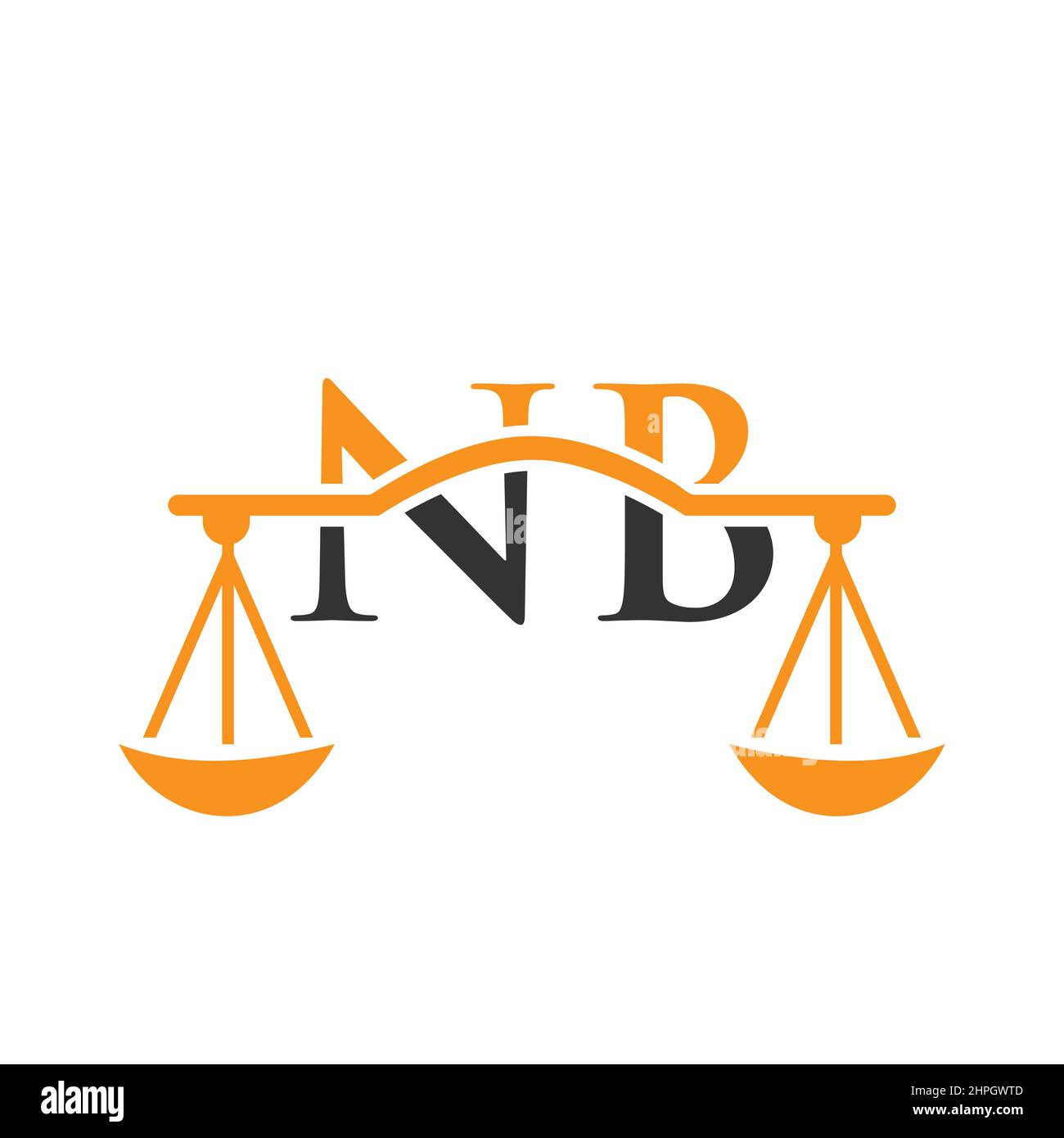 Studio legale Letter NB Logo Design. Avvocato, avvocato di legge avvocato servizio avvocato, Ufficio legale, Scala. Logo studio legale sulla lettera NB Vector Sign Illustrazione Vettoriale