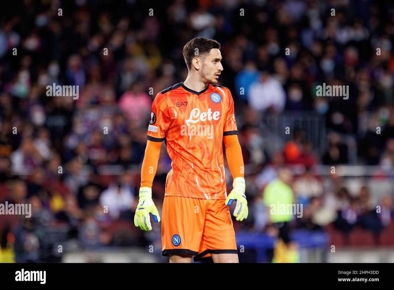 BARCELLONA - FEB 17: Alex Meret in azione durante la partita della UEFA Europa League tra il FC Barcelona e la SSC Napoli allo stadio Camp Nou il 1 febbraio Foto Stock
