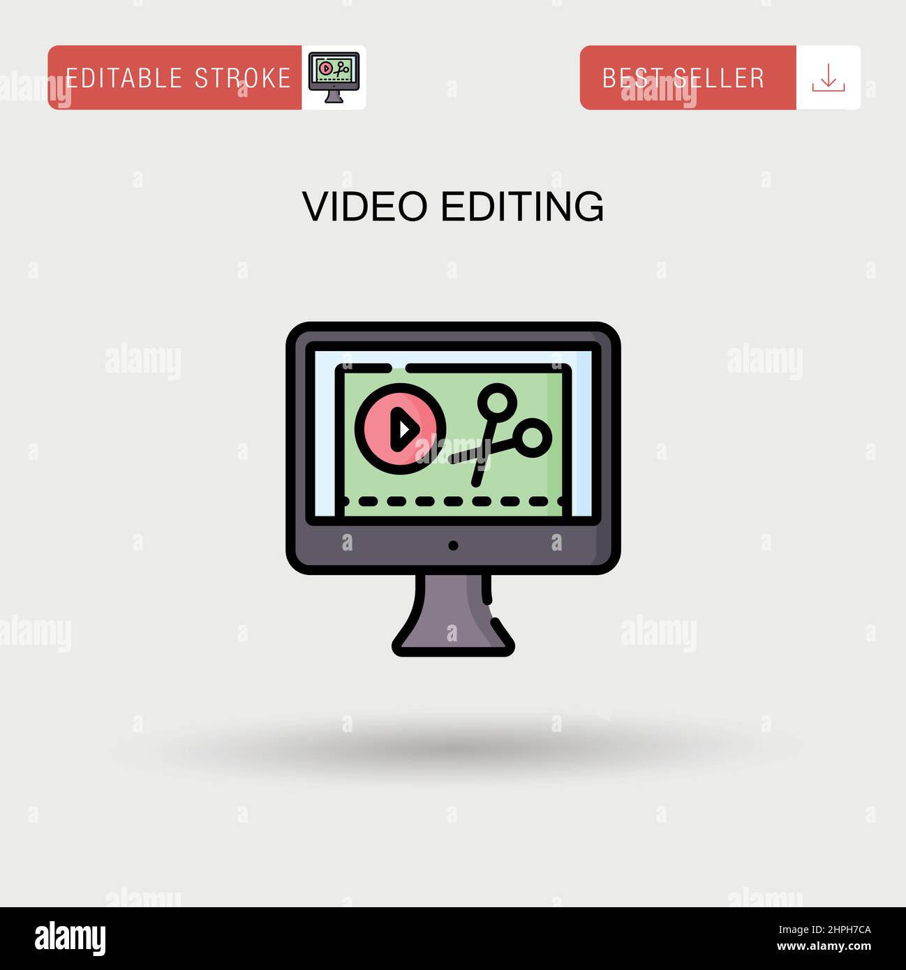 Semplice icona vettoriale per l'editing video. Illustrazione Vettoriale