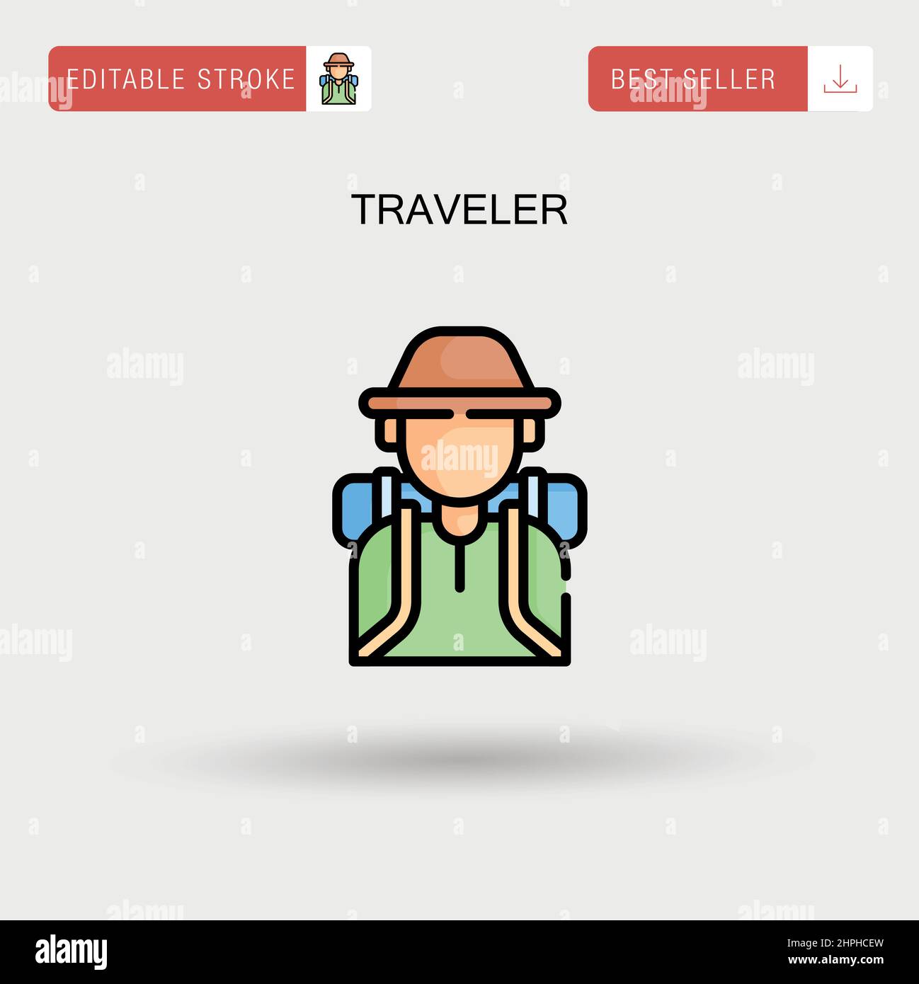 Icona vettore semplice viaggiatore. Illustrazione Vettoriale