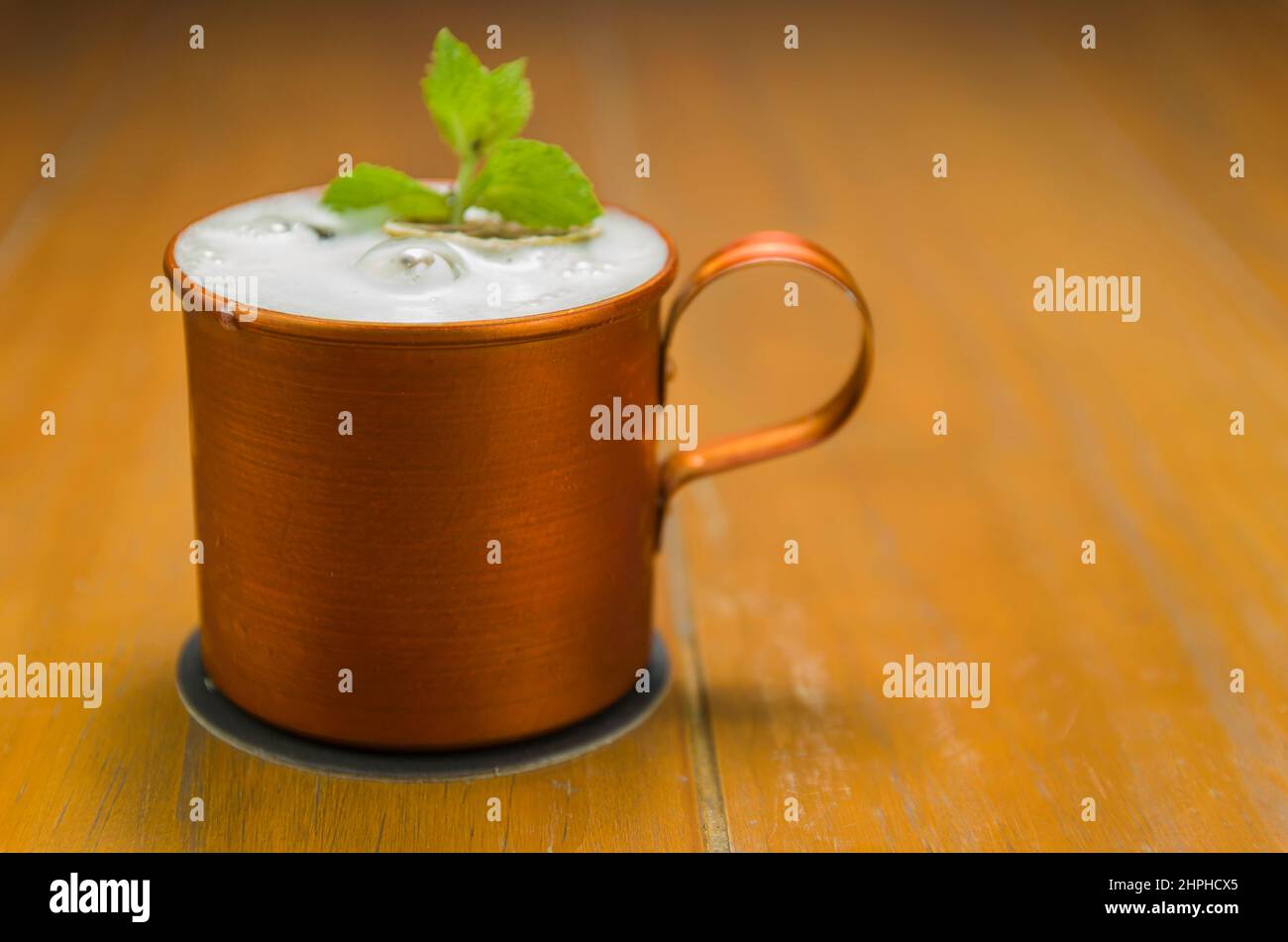 Deliziosa tazza di rame Mule Mosca bevanda primo piano Foto Stock