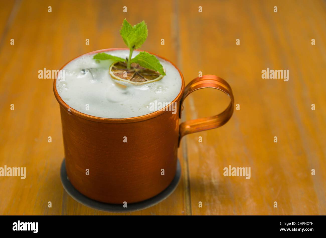 Deliziosa tazza di rame Mule Mosca bevanda primo piano Foto Stock