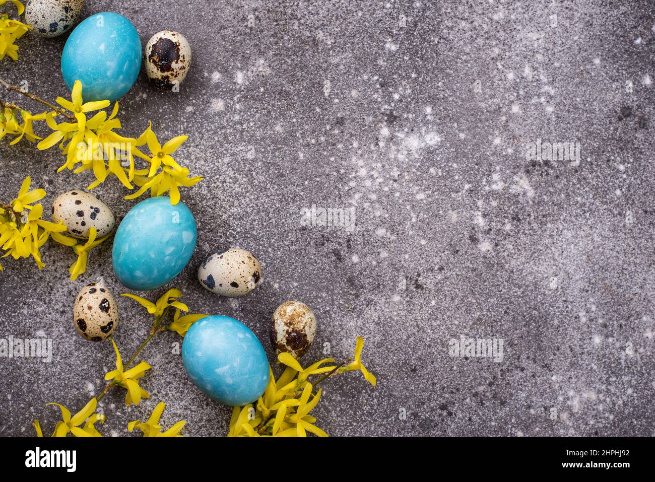 Uova di Pasqua di colore blu Foto Stock