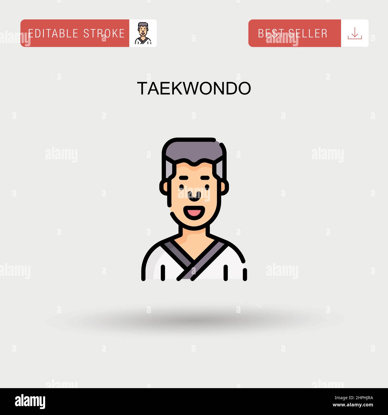 Taekwondo semplice icona vettoriale. Illustrazione Vettoriale
