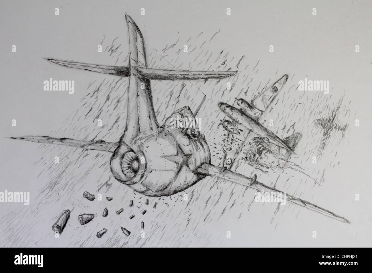 MIG 15 URSS scoppiò il cannone a DC 3 Svezia nel freddo 1652 questo nome di crisi sono Catalina Affair.Two aerei sono dogfight nel cielo. Foto Stock