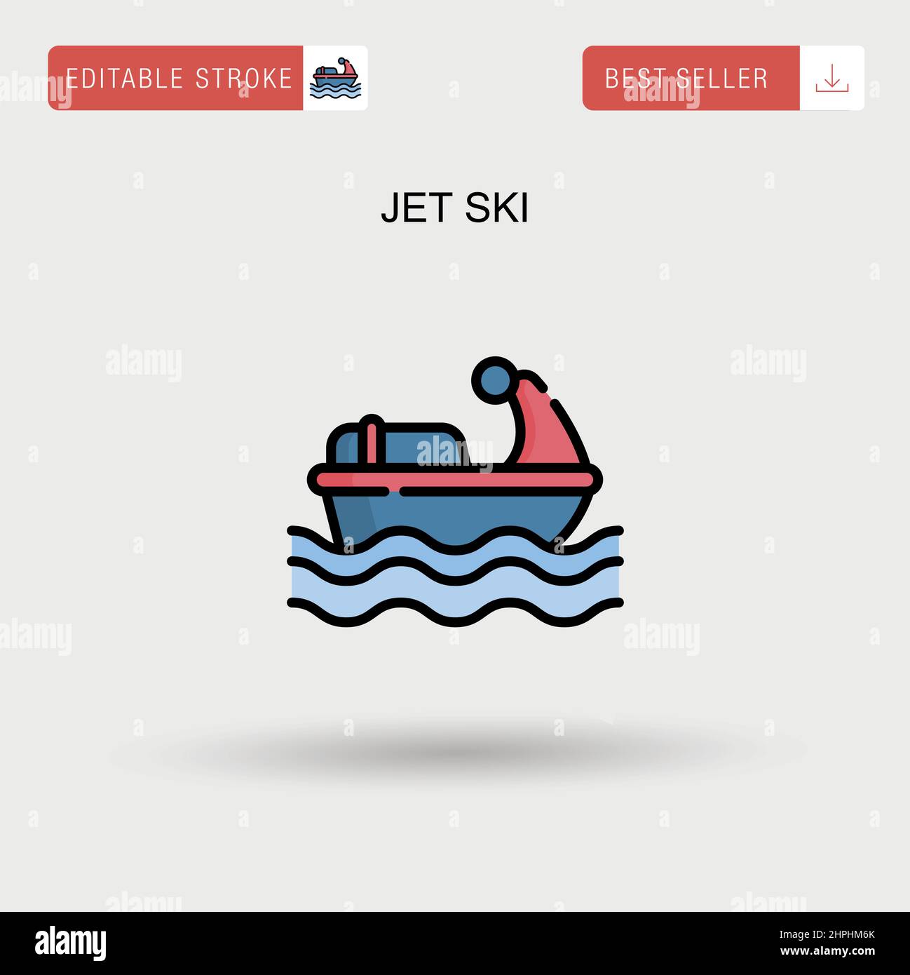 Jet ski semplice icona vettoriale. Illustrazione Vettoriale