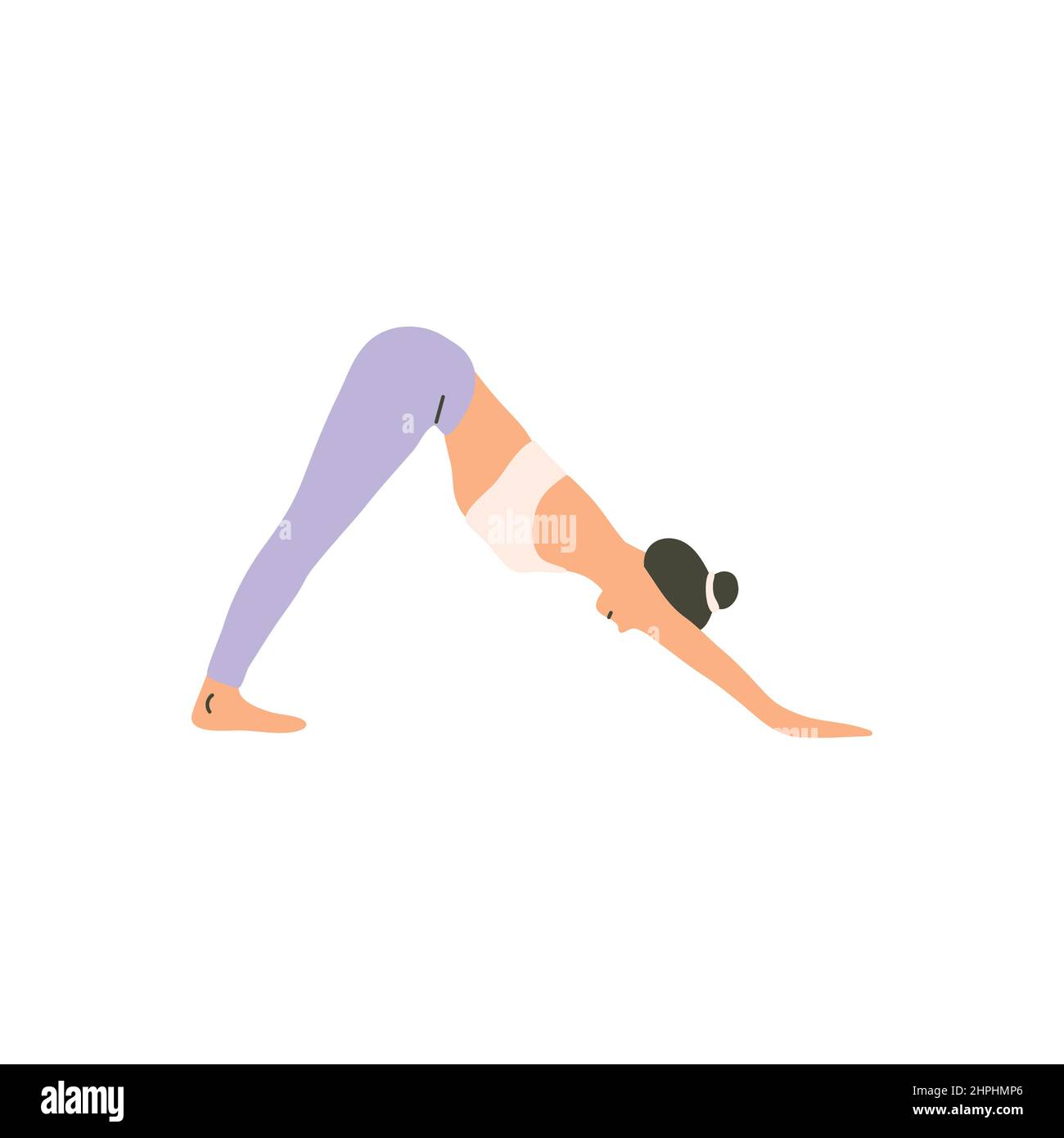 Yoga posa verso il basso-rivolto cane disegno a mano Illustrazione Vettoriale