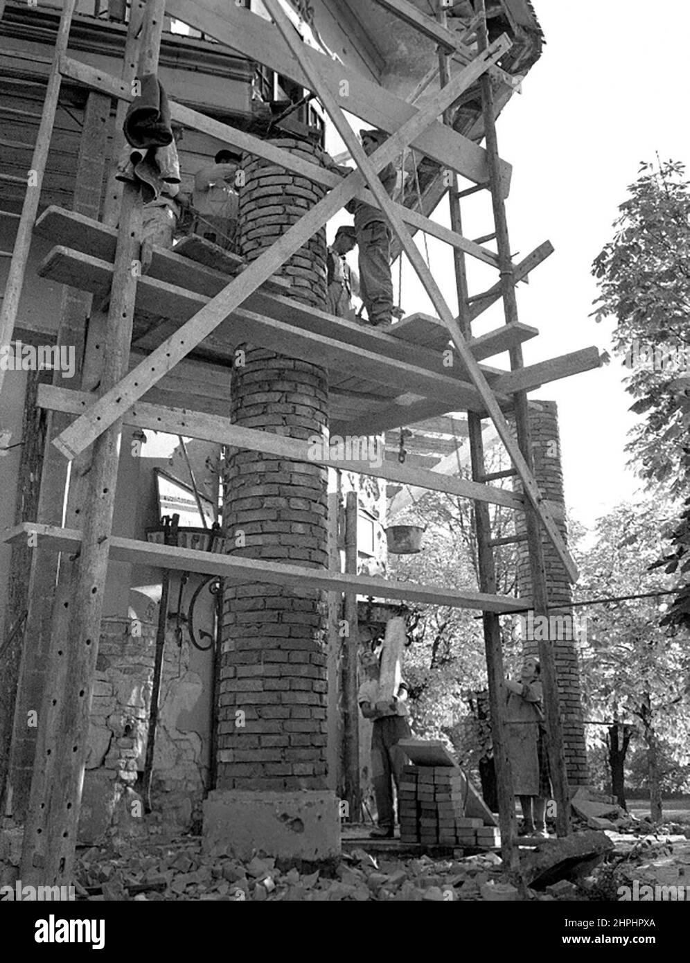 Ricostruzione del Lusthaus nel Wiener Prater ca. 27 ottobre 1948 Foto Stock