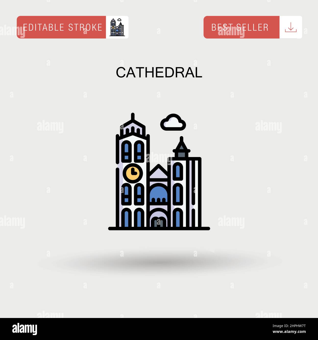 Cattedrale semplice vettore icona. Illustrazione Vettoriale