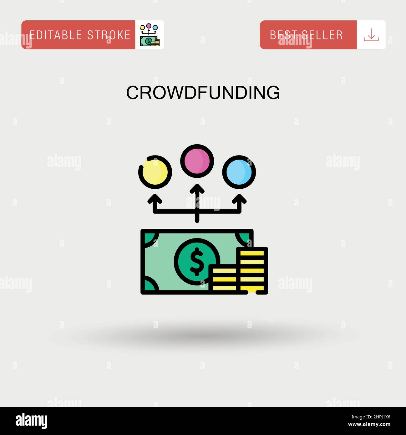 Icona vettoriale semplice crowdfunding. Illustrazione Vettoriale