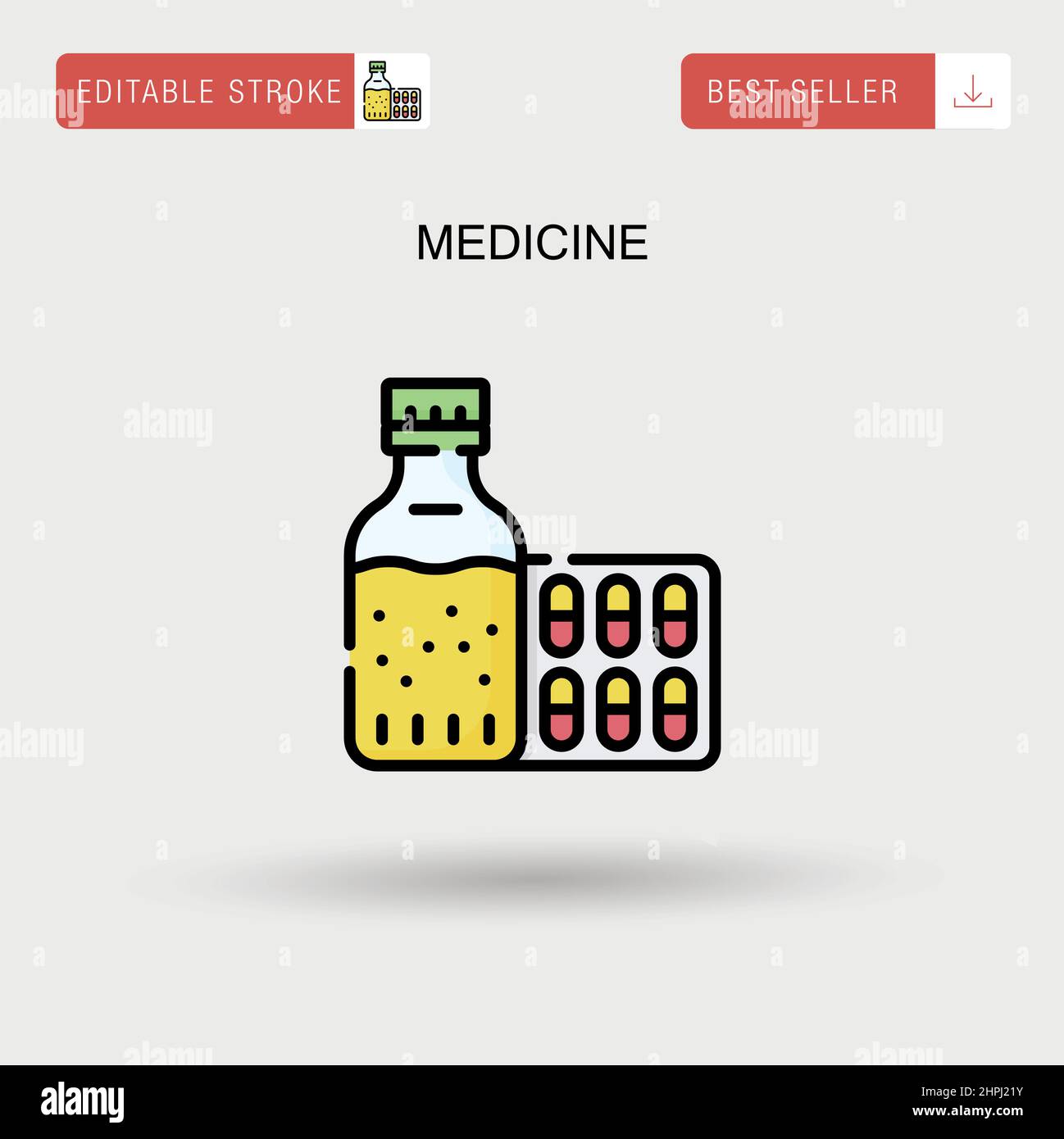 Icona del vettore medicina semplice. Illustrazione Vettoriale