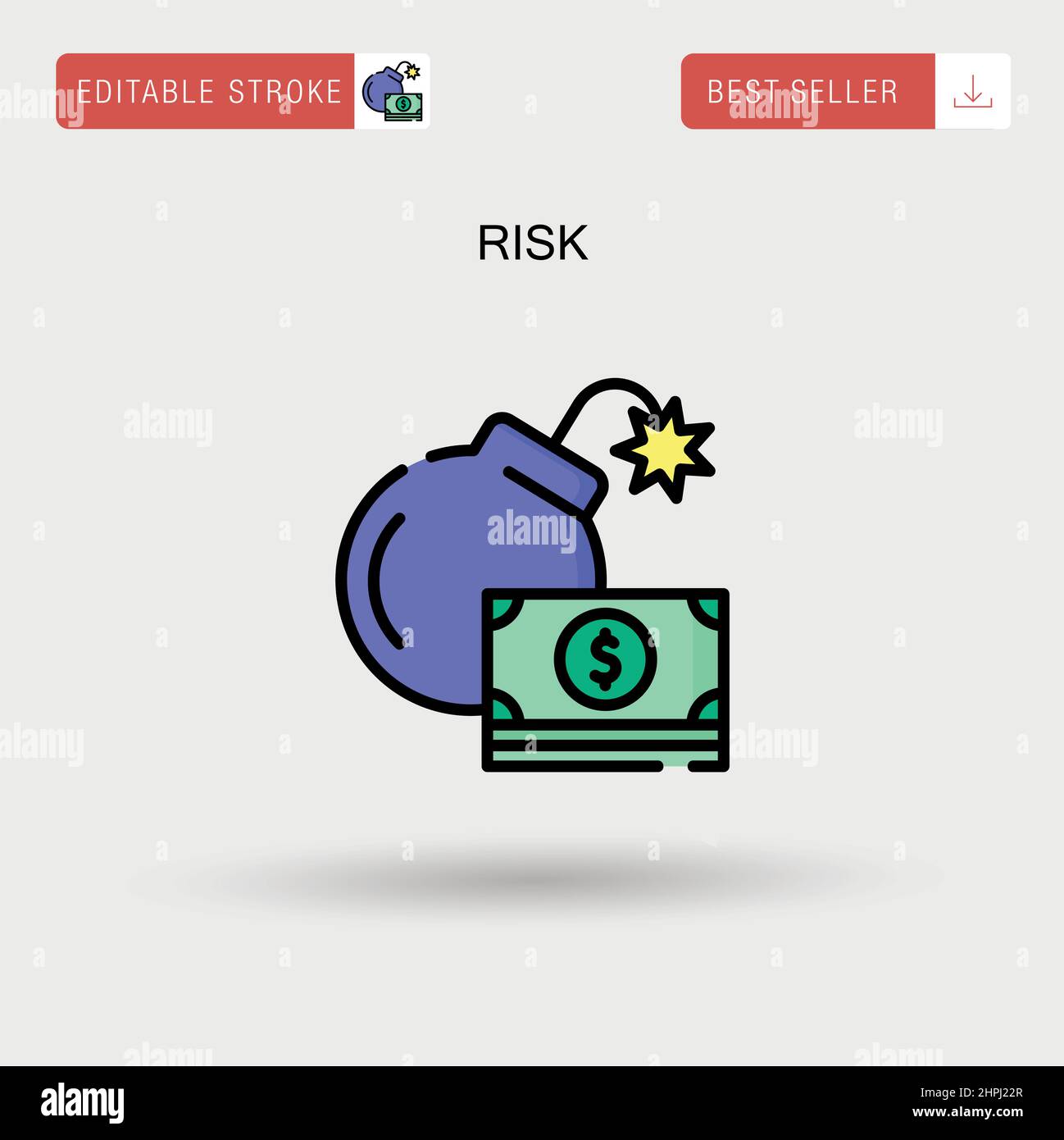 Icona del vettore Risk Simple. Illustrazione Vettoriale