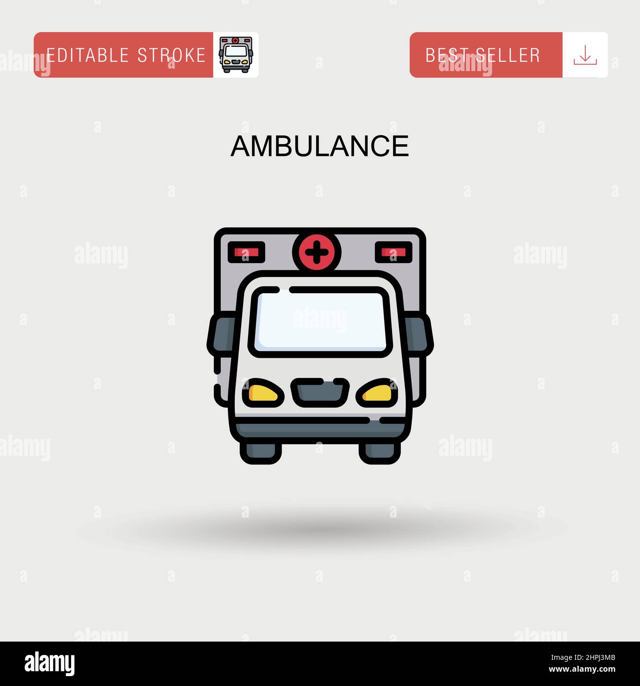 Ambulanza semplice icona vettoriale. Illustrazione Vettoriale