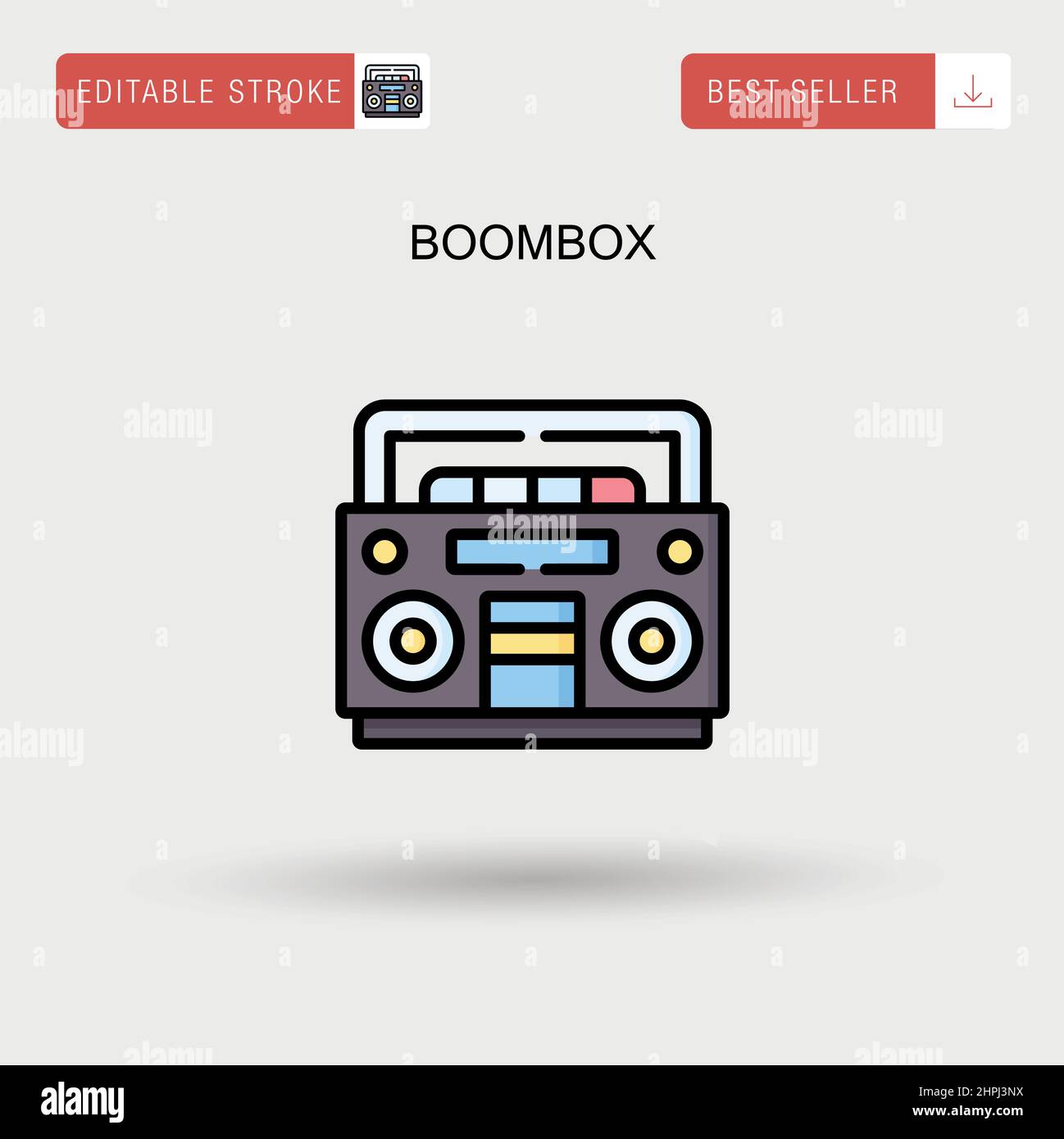 Icona vettore semplice Boombox. Illustrazione Vettoriale