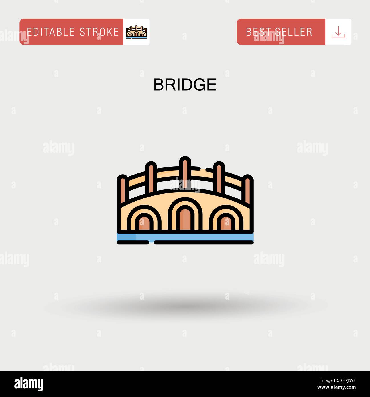 Icona vettore semplice Bridge. Illustrazione Vettoriale