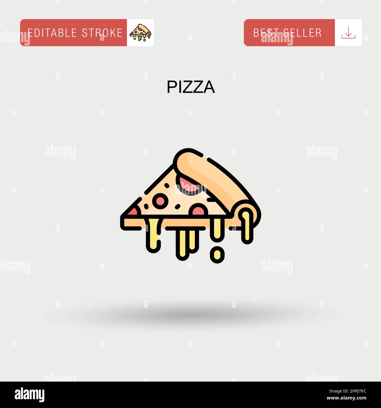 Icona vettore pizza semplice. Illustrazione Vettoriale