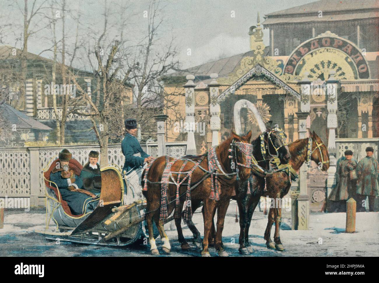 Tinhou a Moscou. Autour Du Monde Russie 1895 - 1900 costumi Coutumes (6) - 19 ° secolo stampa fotografica a colori francese Foto Stock