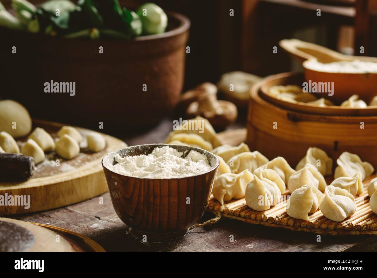 Fare gnocchi Foto Stock