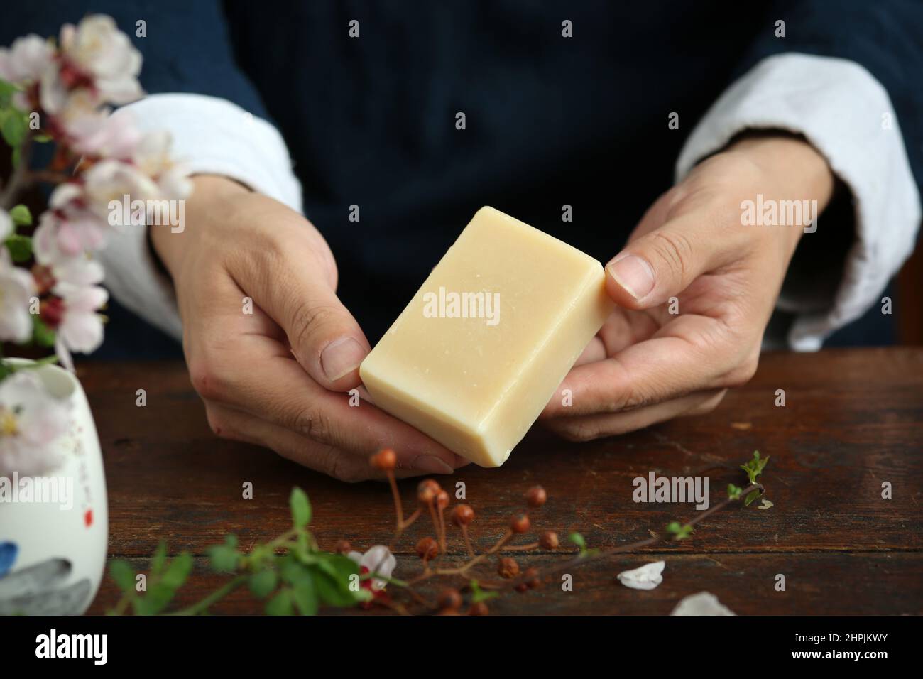 Sapone di latte di soia Foto Stock