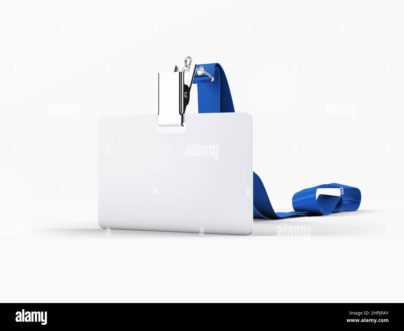 Nome del cordone Badge Tag Mockup 3D rendering. Su sfondo bianco Foto Stock