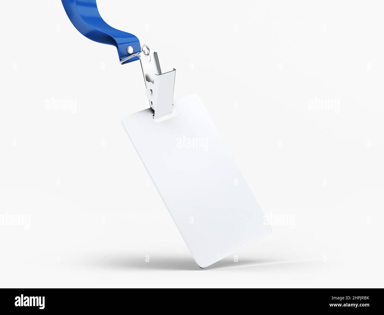 Nome del cordone Badge Tag Mockup 3D rendering. Su sfondo bianco Foto Stock