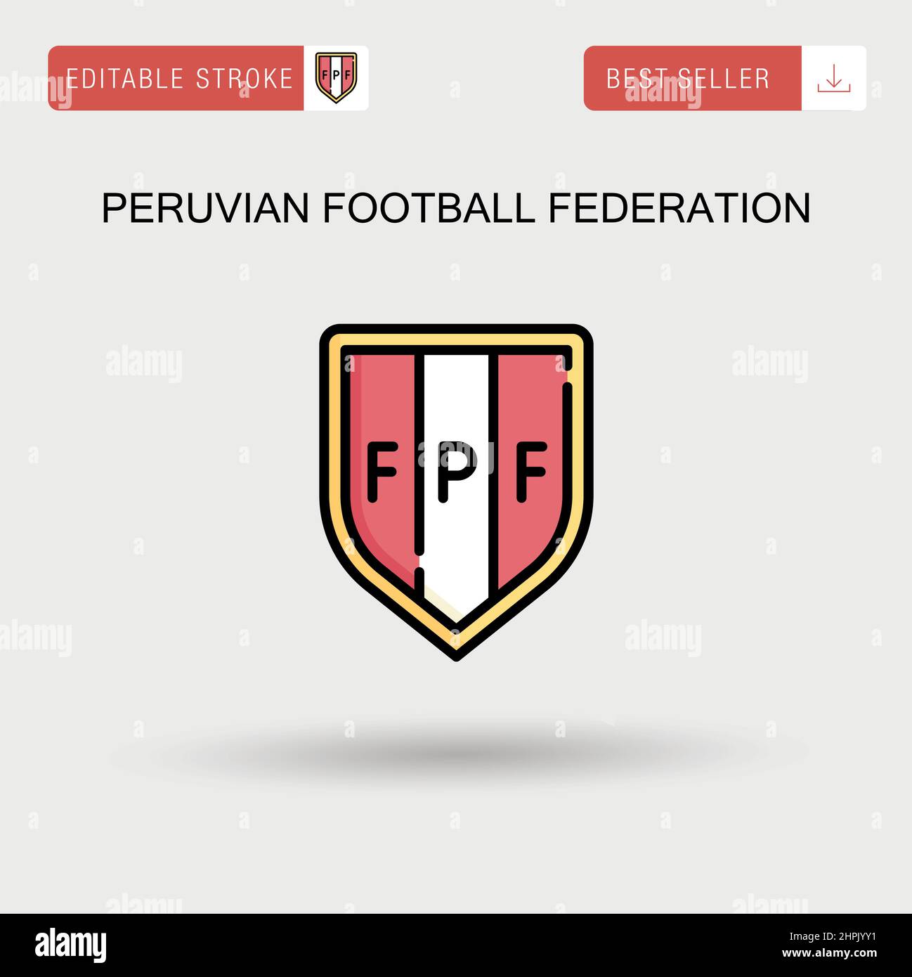 Federazione di calcio peruviana semplice icona vettoriale. Illustrazione Vettoriale