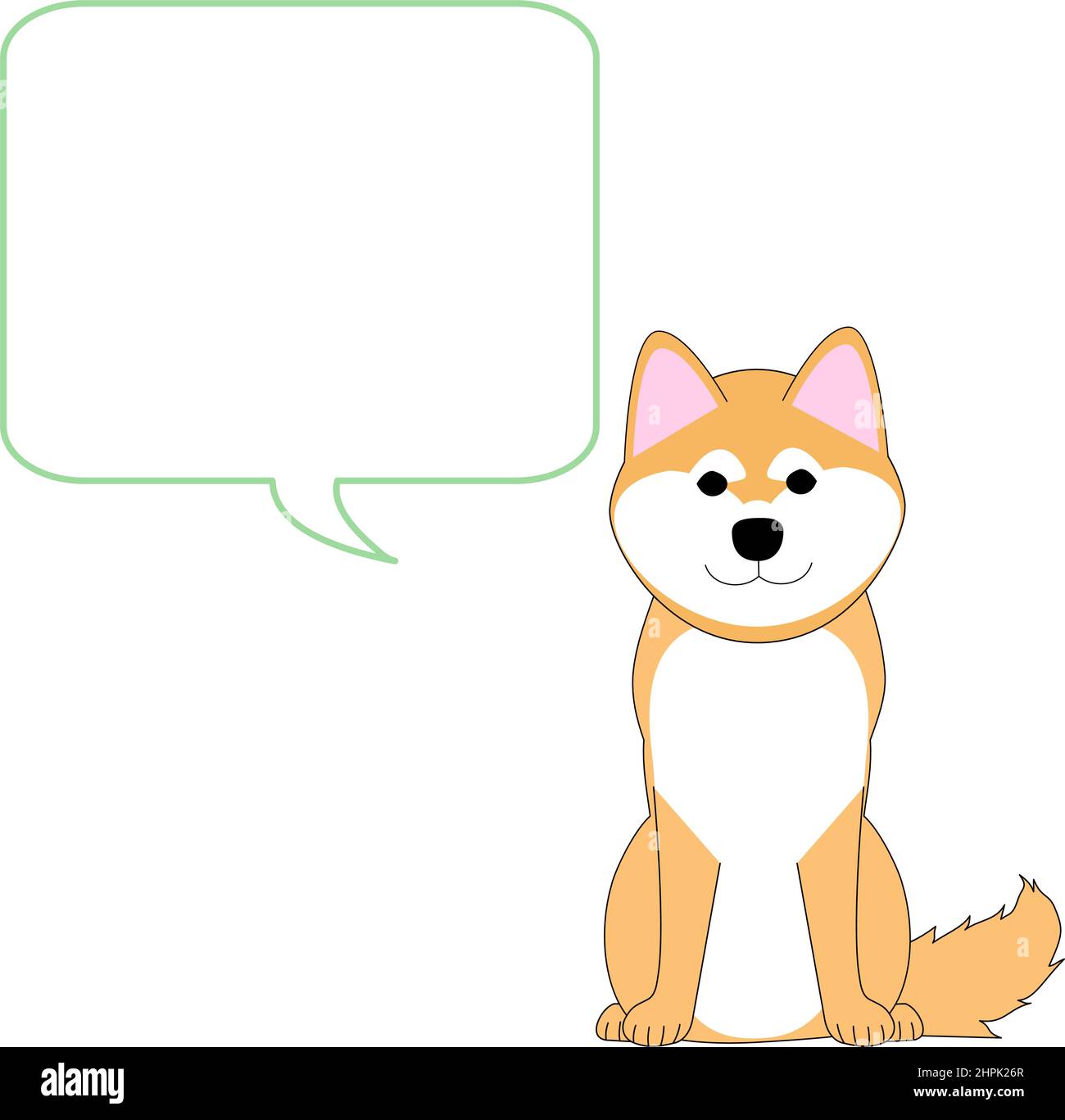 Cani Shiba Inu con un fumetto. Foto Stock