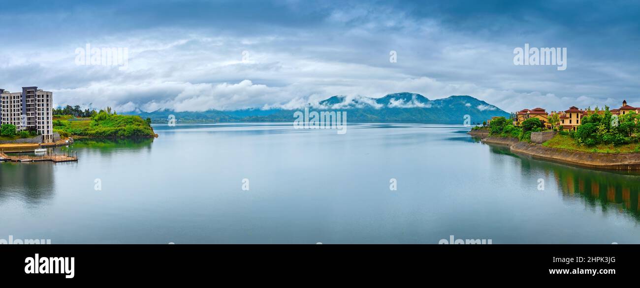 Anhui huangshan taiping lago paesaggio panoramico Foto Stock