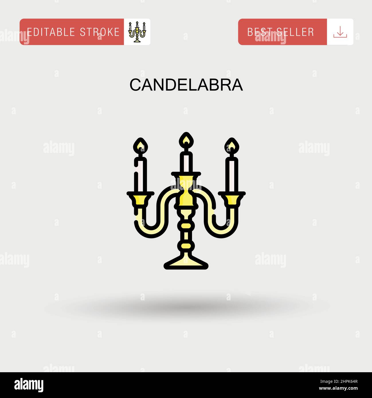 Icona vettoriale semplice di candelabra. Illustrazione Vettoriale