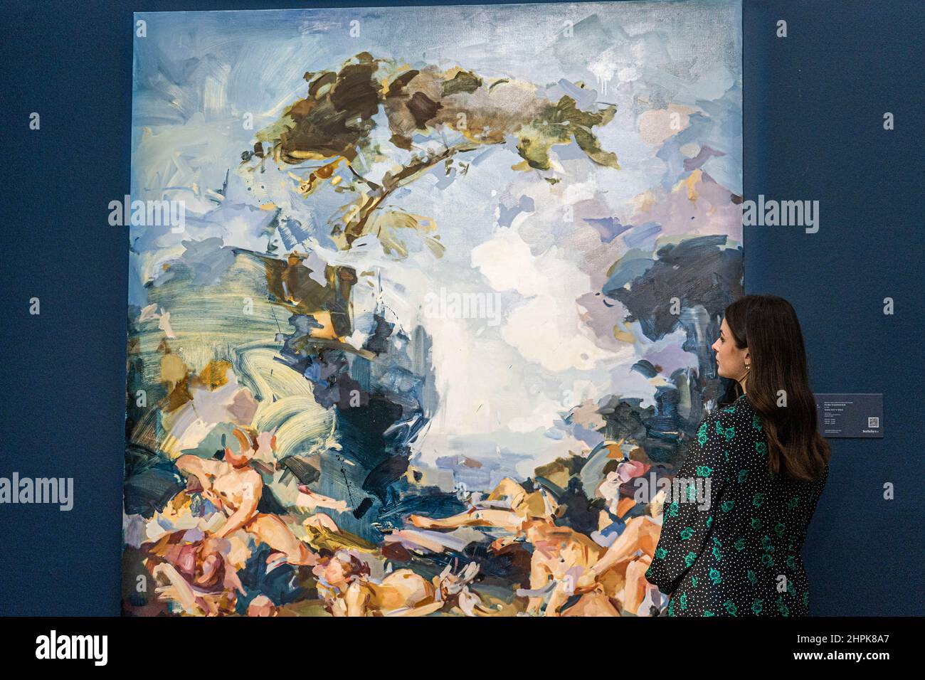 LONDRA, REGNO UNITO. 22nd Feb 2022. Flora Yukhnovich, caldo, umido 'N' Wild, 2020. Stima: 150.000-200.000 GBP prima di una vendita di arte moderna e contemporanea, presso Sotheby's casa d'asta. Credit: amer Ghazzal/Alamy Live News Foto Stock