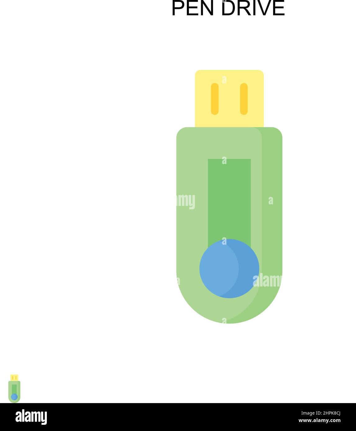 Icona vettore semplice unità penna. Modello di disegno del simbolo di illustrazione per l'elemento dell'interfaccia utente mobile Web. Illustrazione Vettoriale