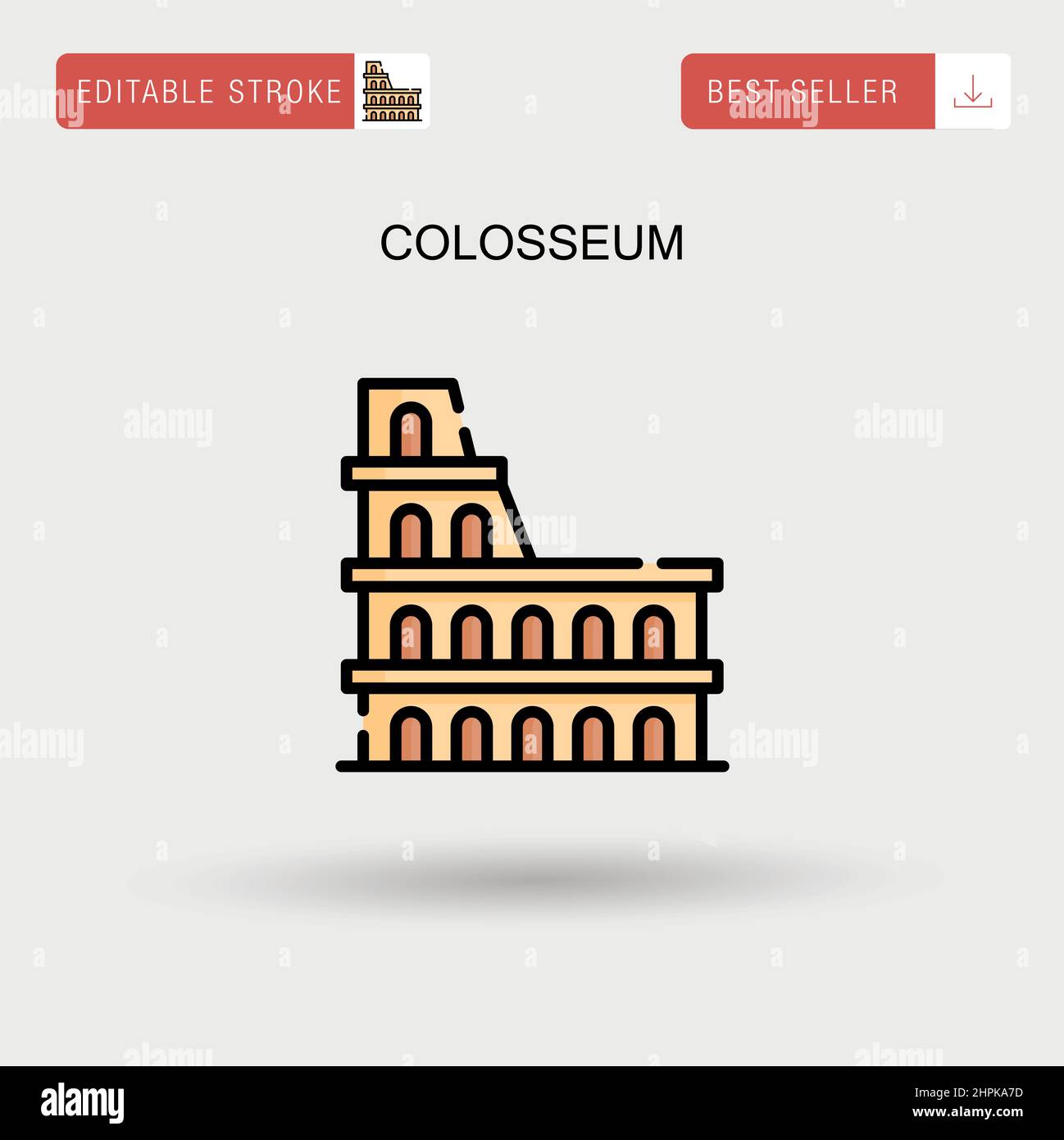 Icona vettore semplice Colosseo. Illustrazione Vettoriale