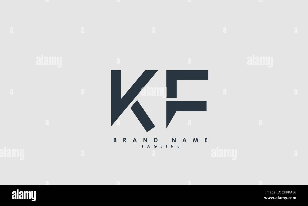 Lettere alfabetiche iniziali logo monogramma KF, FK, K e F. Illustrazione Vettoriale