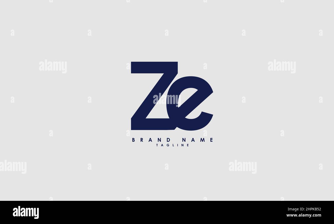 Lettere alfabetiche iniziali logo monogramma ZE, EZ, Z ed E. Illustrazione Vettoriale