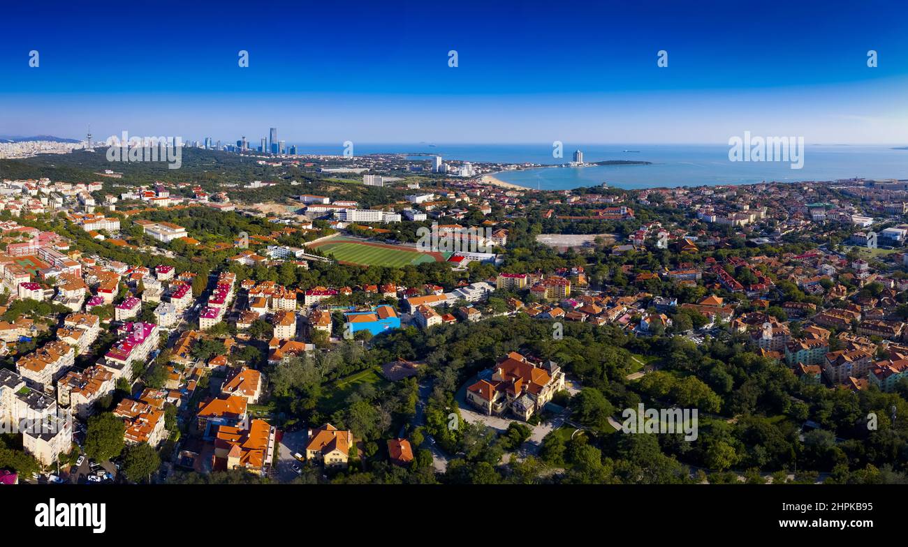 Signal Hill Park nei quartieri della città di Qingdao ha strada est 16, 17, Longkou strada armor Foto Stock