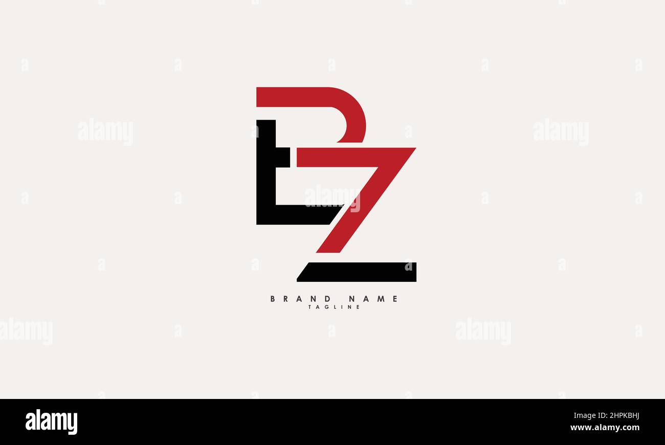 Lettere alfabetiche iniziali logo monogramma BZ, ZB, B e Z Illustrazione Vettoriale