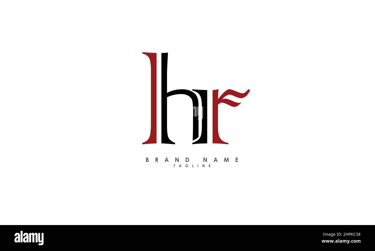 Lettere alfabetiche iniziali logo monogramma HR, RH, H e R. Illustrazione Vettoriale