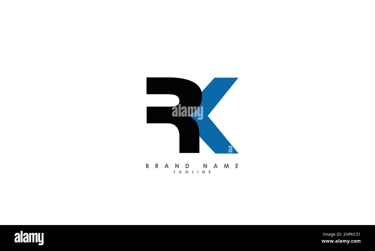 Lettere alfabetiche iniziali logo monogramma RK, KR, R e K. Illustrazione Vettoriale