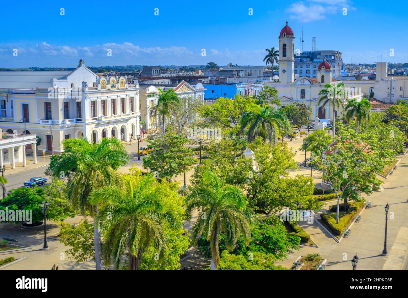 Vista aerea della città di Santiago, Cuba Foto Stock