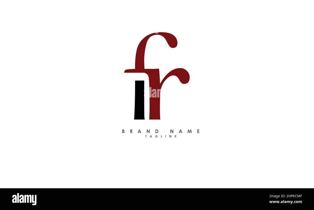 Lettere alfabetiche iniziali Logo monogramma FR, RF, F e R. Illustrazione Vettoriale