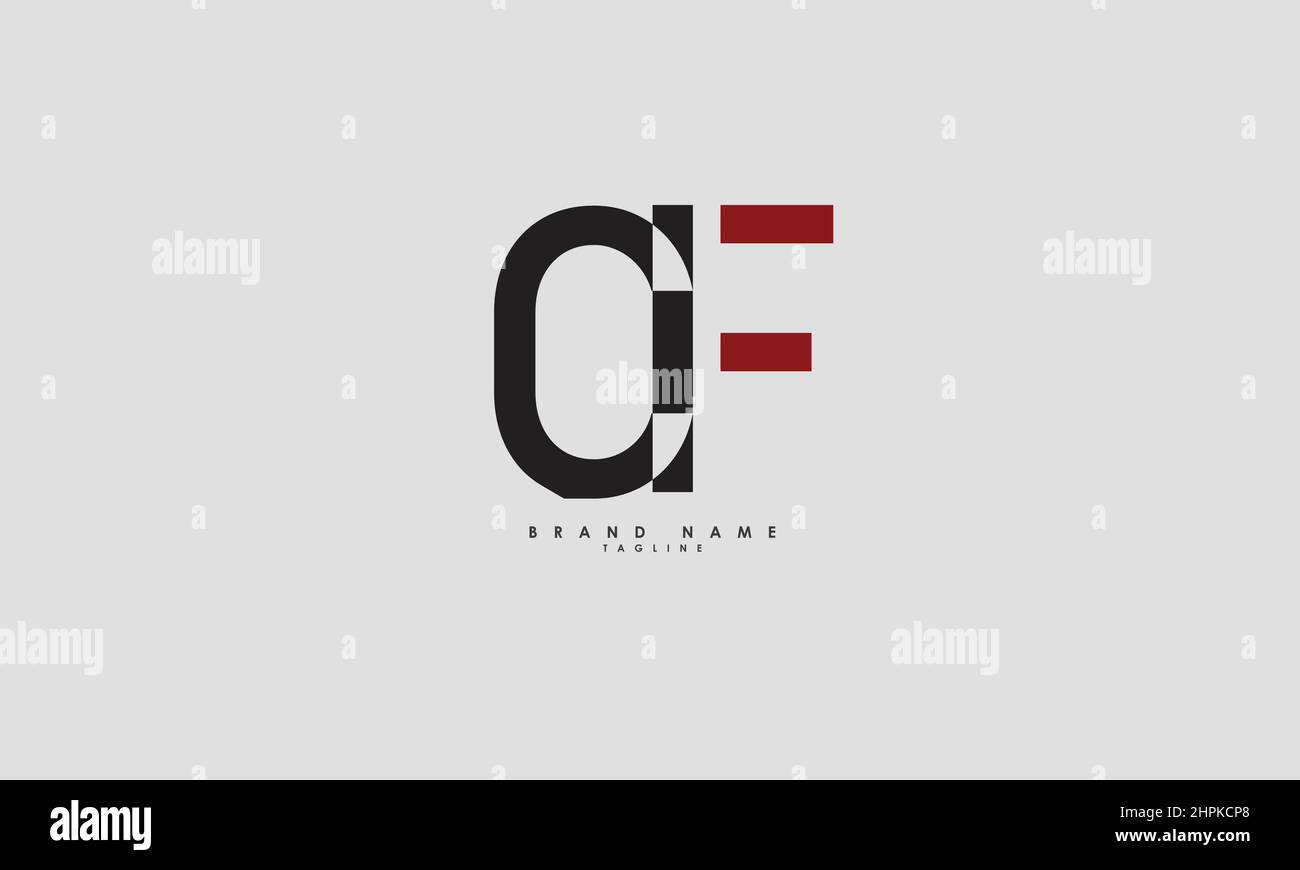 Lettere alfabetiche iniziali logo monogramma CF, FC, C e F. Illustrazione Vettoriale