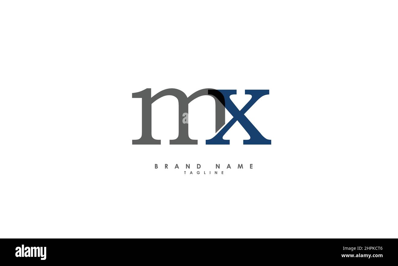 Lettere alfabetiche iniziali logo monogramma MX, XM, M e X. Illustrazione Vettoriale
