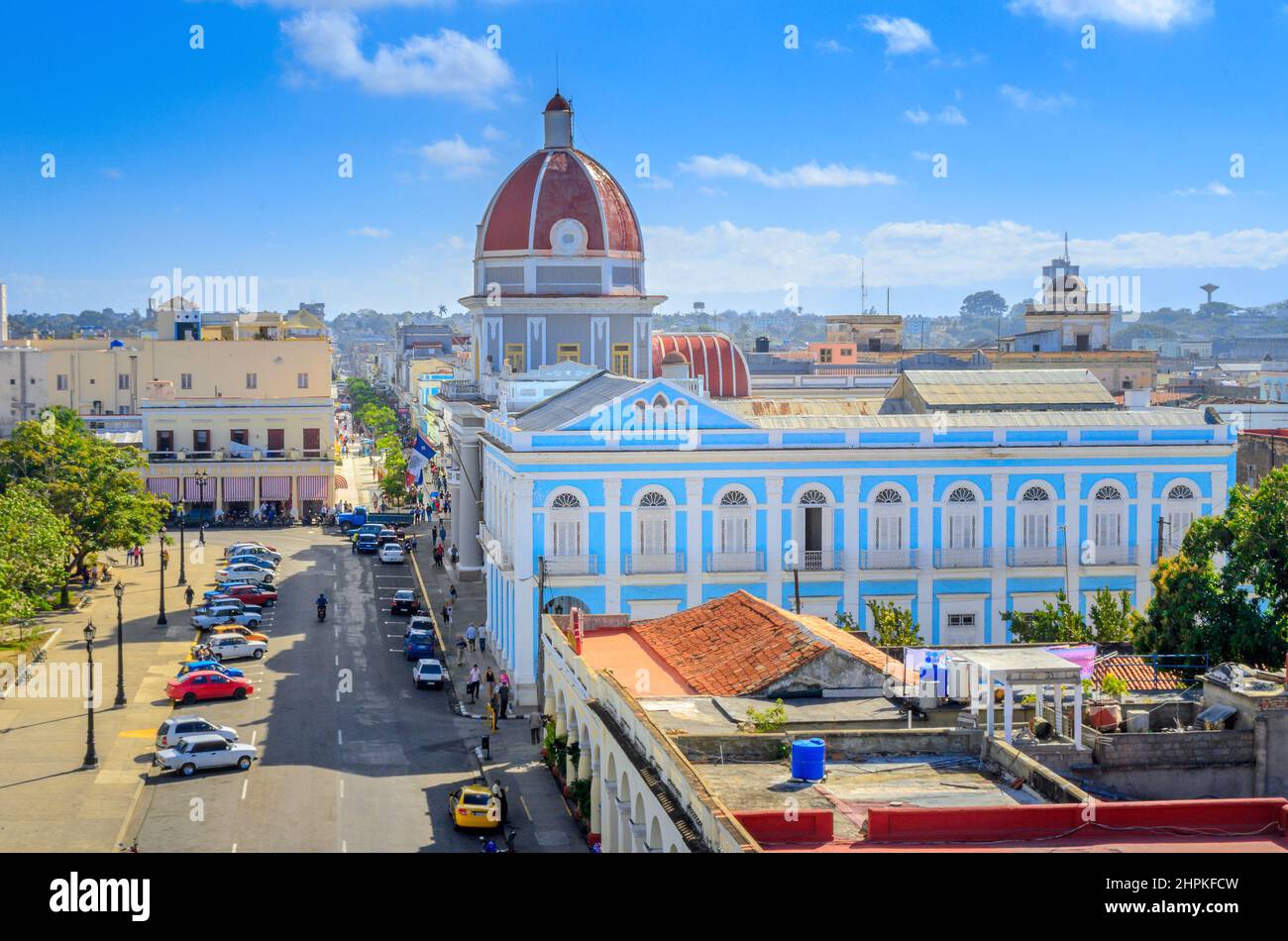 Vista aerea della piazza centrale della città cubana Foto Stock