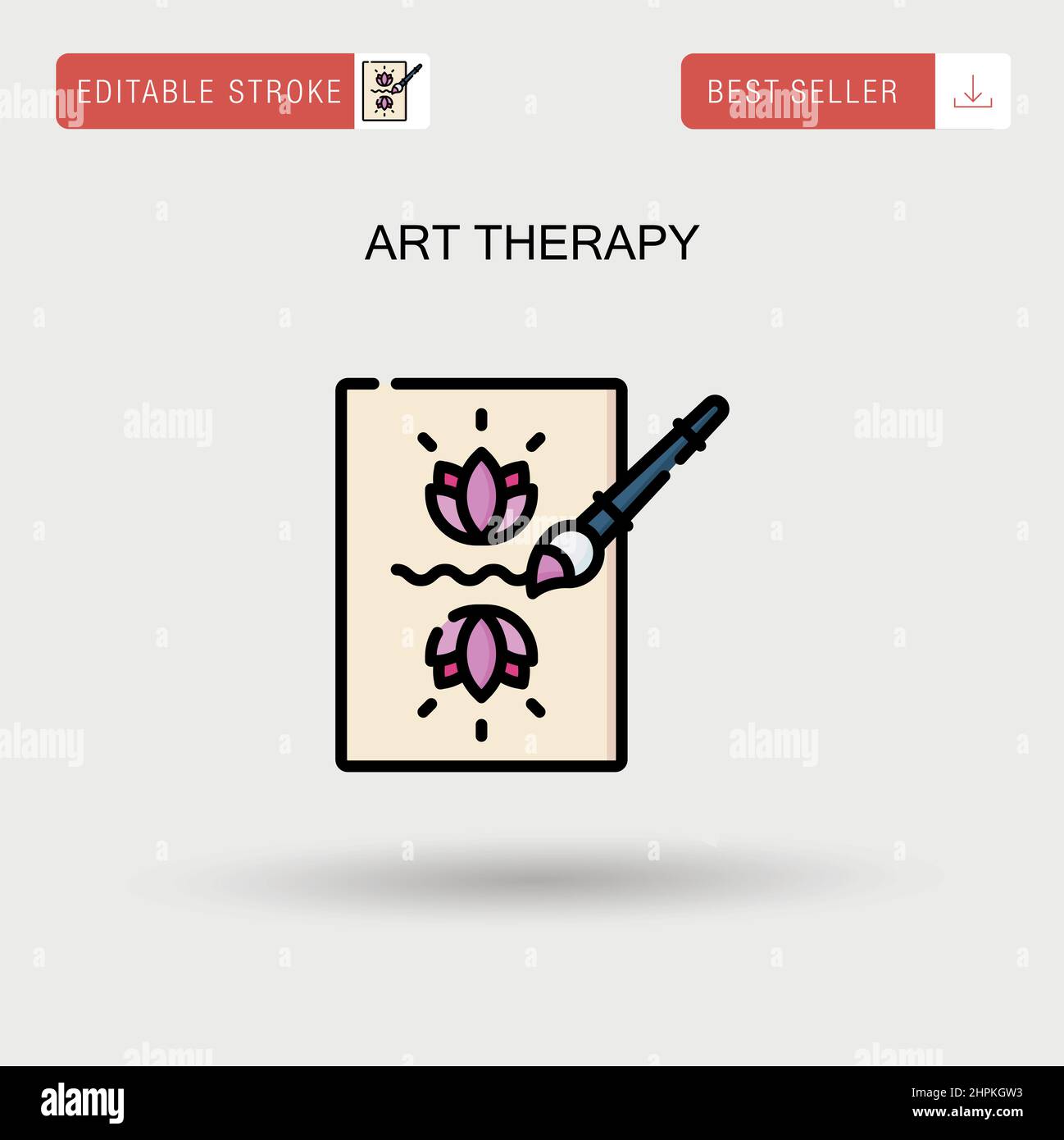 Icona vettoriale semplice per la terapia d'arte. Illustrazione Vettoriale